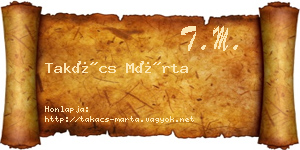 Takács Márta névjegykártya